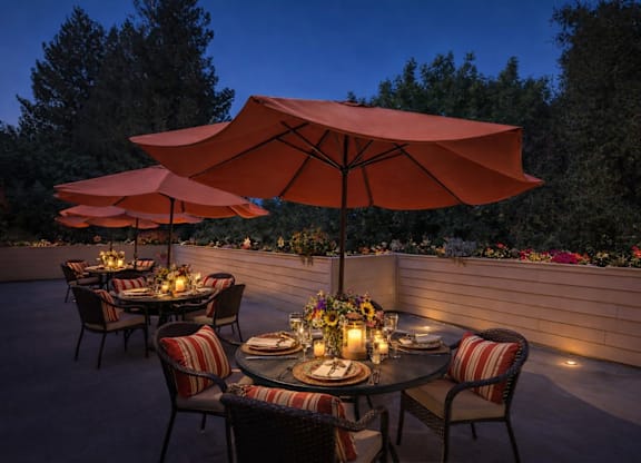 Open Air Patio at Campus Commons Senior Living, California