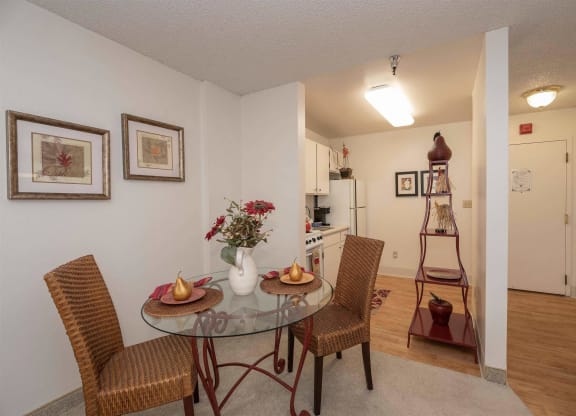 Guest Suite Dining & Kitchen Area at Campus Commons Senior Living, California