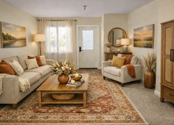 Elegant Living Room at River Commons Senior Living, Redding, CA