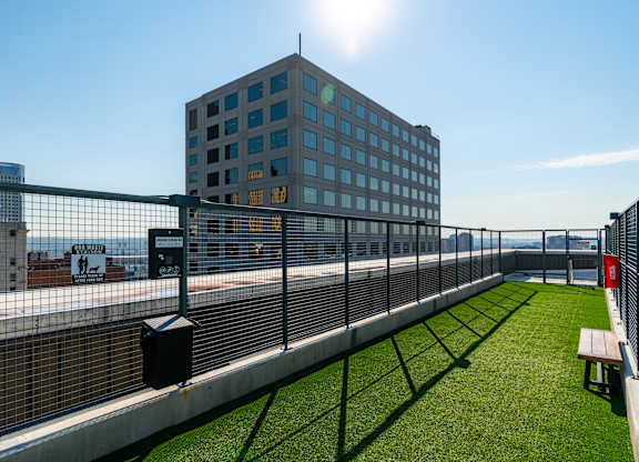 a dog park on the roof of a building at Textile Apartments, Cincinnati