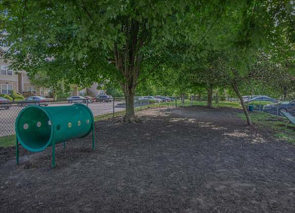 A green park bench sits under a tree in a park.