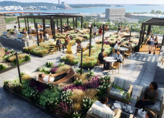 Rooftop Patio at Twenty Fair Apartments, New Haven, CT, 06511