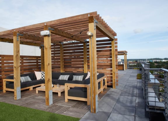 Rooftop Shaded Lounge at The Audubon New Haven, New Haven, CT, 06511