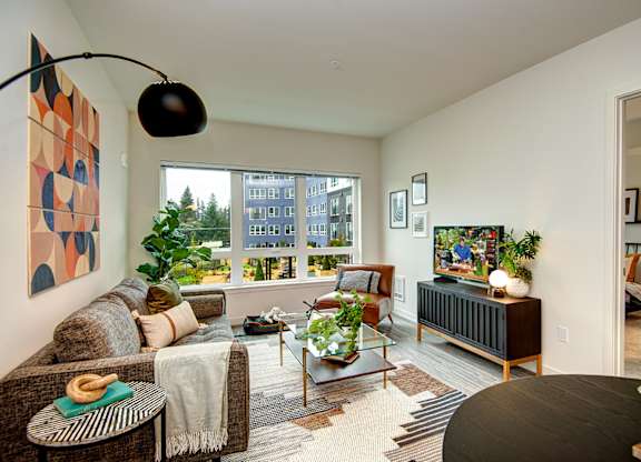 Living Room Interior at Hazel Apartments, Edmonds