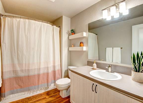 Everett Apartments-  The Lynx Bathroom at The Lynx Apartments, Washington
