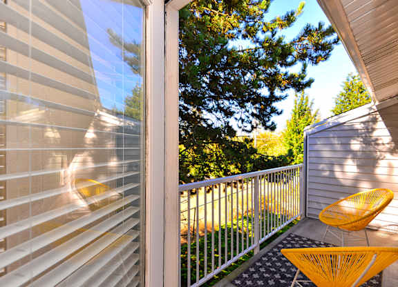 Everett Apartments-  The Lynx Balcony Overlooking Golf Course at The Lynx Apartments, Everett, Washington
