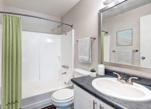 A bathroom with a white toilet, a sink, and a shower.