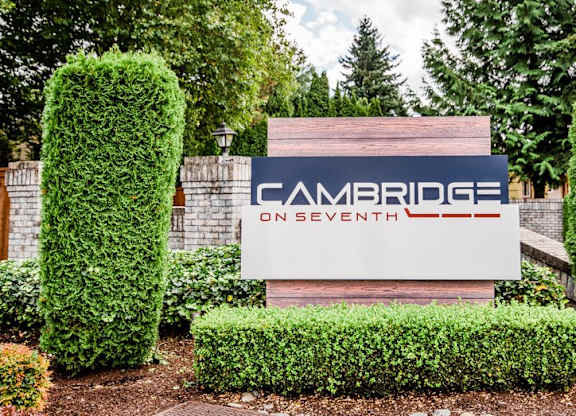 Puyallup Apartments - Cambridge on Seventh Apartments - Sign at Cambridge on Seventh, Washington, 98372