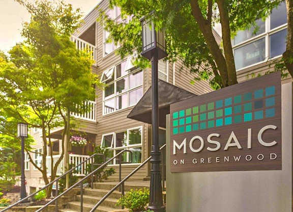 Seattle Apartments- Mosaic on Greenwood-exterior- signage