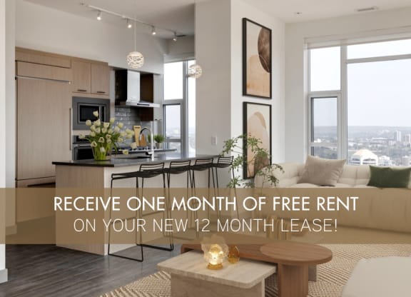 receive one month of free rent on your new 12 month lease in an apartment building at Versus Apartments, Alberta