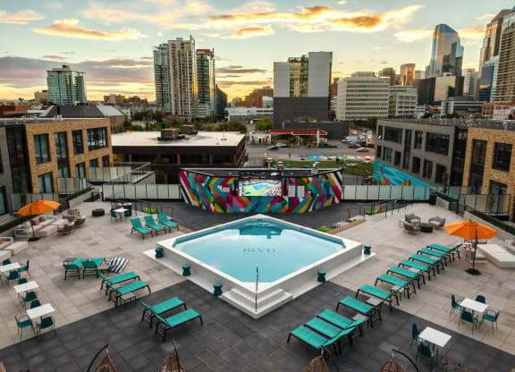 Aerial View Of Pool at BLVD Beltline, Alberta