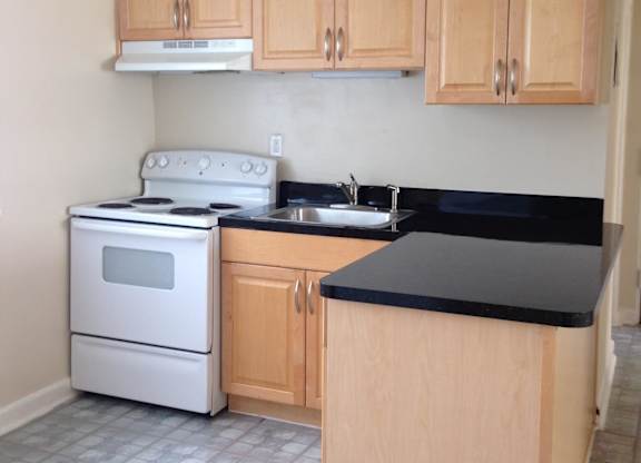 Furnished Kitchen at The Lawrence Apartments, Greenbelt