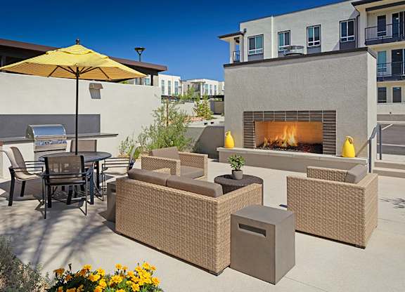 Relax at the courtyard which features a grill and fireplace