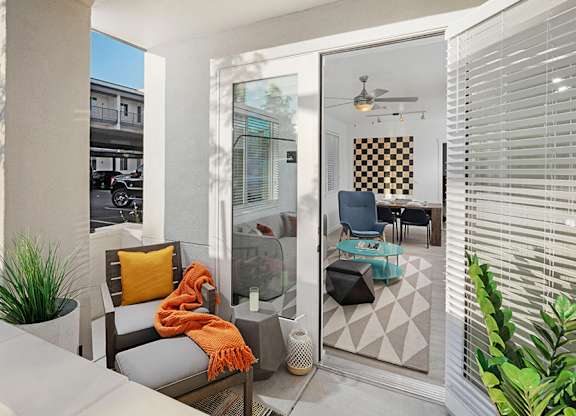 Select homes feature balconies and patios