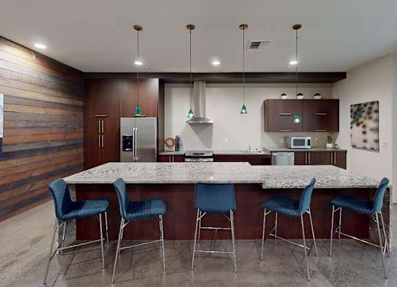 Bellevue Square apartments for rent - Metro 112 Clubhouse entertainment suite with demo kitchen