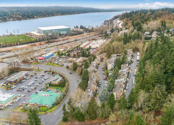Exterior drone photo of community