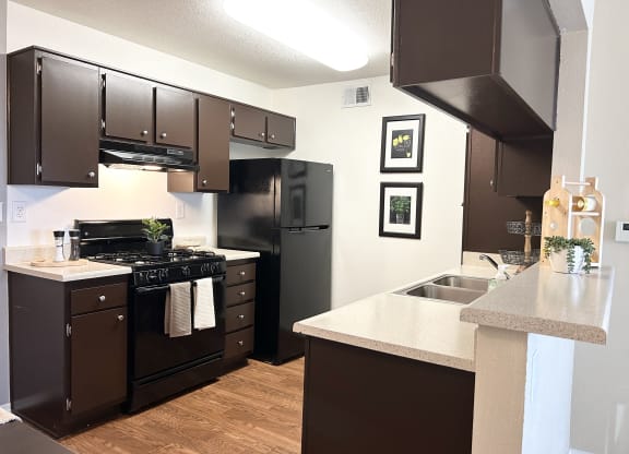 Fully Equipped Kitchen at Aspire High Desert Apartments, Victorville