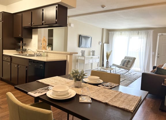 Dining And Kitchen at Aspire High Desert Apartments, Victorville, CA