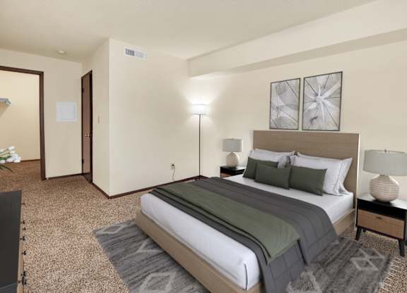 Large Bedroom at Indian Ridge Apartments, Davenport, Iowa
