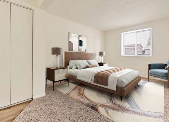Comfortable Bedroom at Indian Ridge Apartments, Davenport, IA, 52807