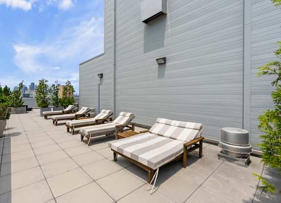 Sun Loungers at The Icon 52 Apartments, Woodside, NY
