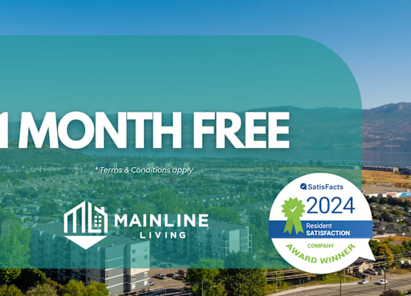 A promotional image for Mainline Living with a one month free offer.