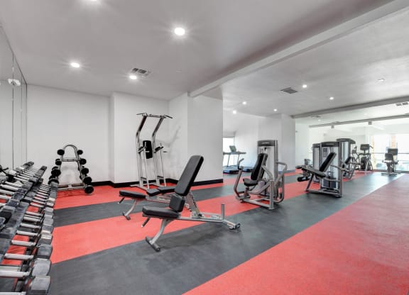 the gym at Evoq Apartment Homes, Las Vegas Nevada  
