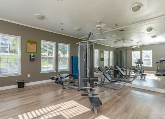 the residence apartments fitness room with exercise equipment at Austin Crest Apartments, Reno, NV, 89523