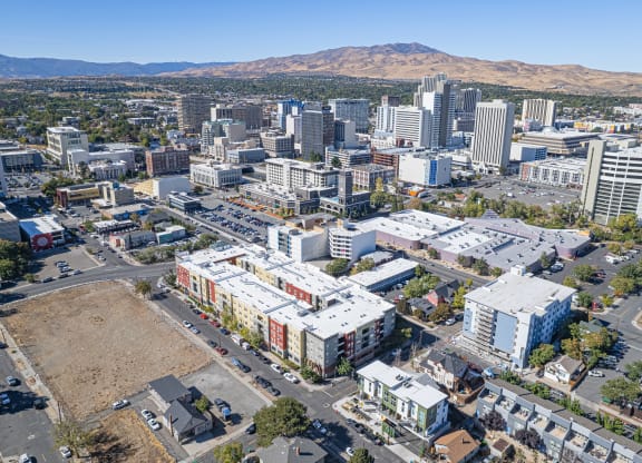 an aerial view of the city at ParcOne60, Reno