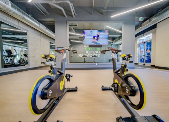 Bikes at gym at The Vine on 8th, Nevada