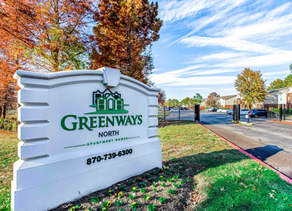 the sign for green ways north at the entrance to the street