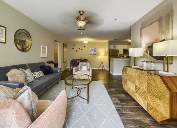 a living room with couches and a coffee table