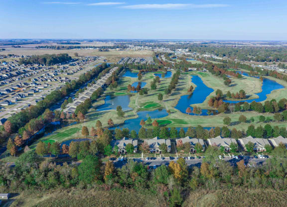 an aerial view of the park