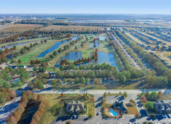 an aerial view of the park