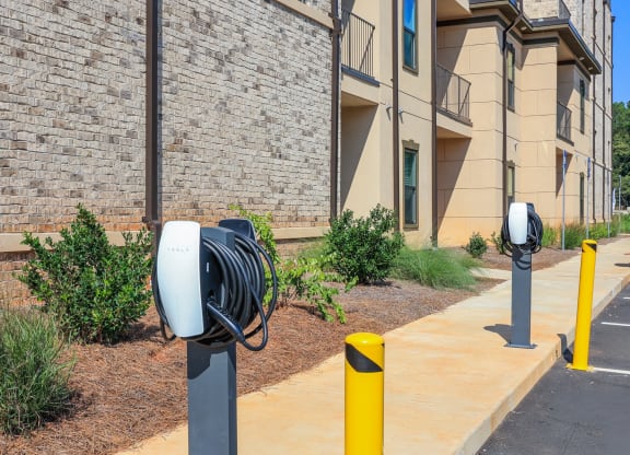 a parking meter in front of a building