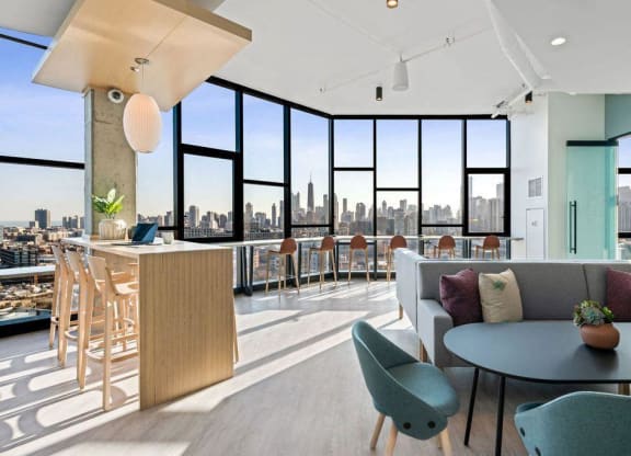 co-working space in Avenir River West apartments