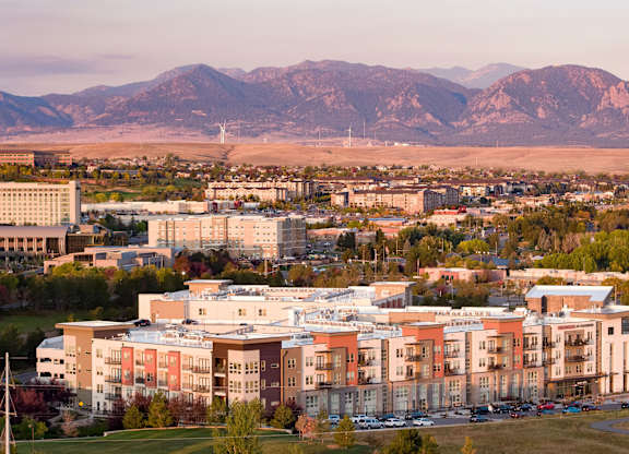 Aerial View of Apartment Building at Bridges at Flatiron, Broomfield, CO, 80021