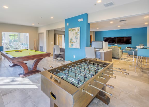 Clubhouse Game Room billiards Foosball