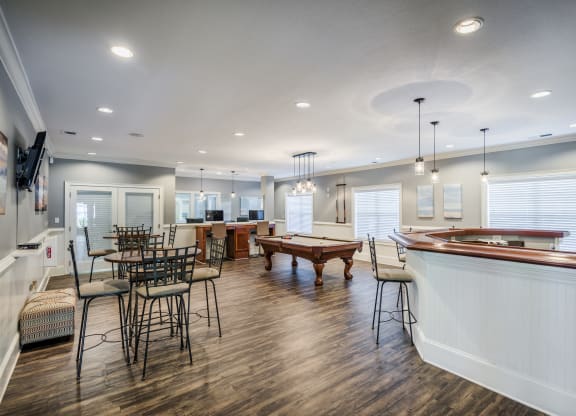 Clubhouse billiards game room lounge
