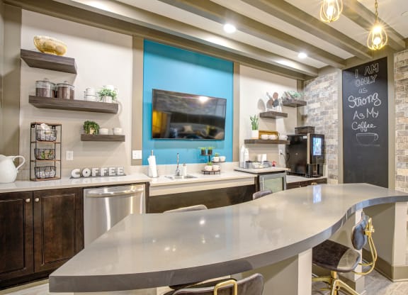 demo kitchen with tvs