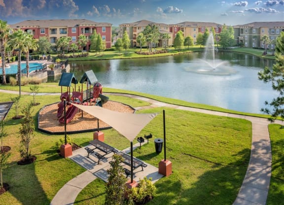 Exterior playground picnic pond pool