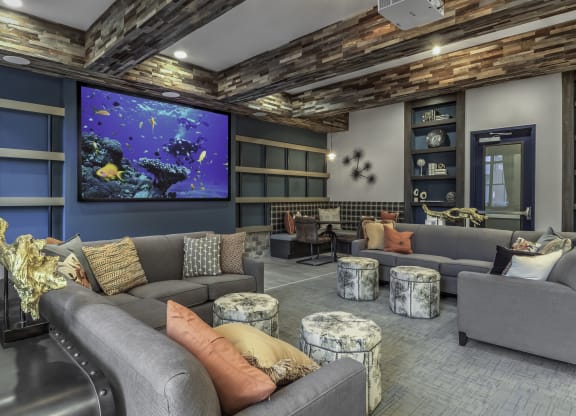 indoor lounge with tv