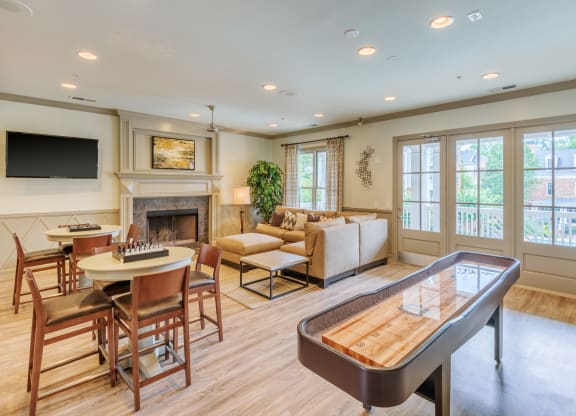 game room with shuffleboard