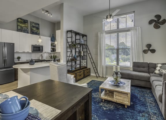 model living and kitchen