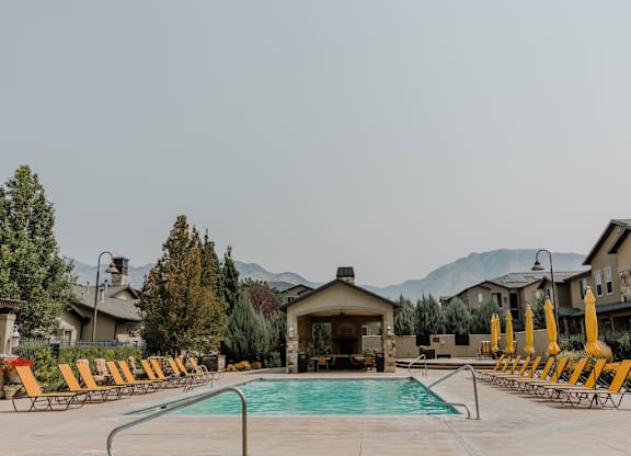 Four Seasons Logan Apartments and Townhomes View of Pool Cabana
