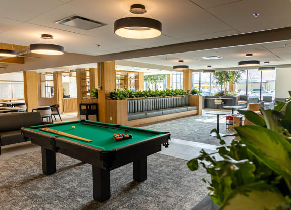 a pool table in the resident lounge