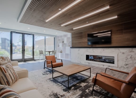 Clubroom With TV at The Rail at Red Bank, New Jersey