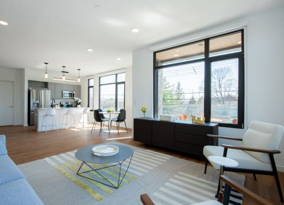 Living Room With Kitchen at The Rail at Red Bank, Red Bank, 07701