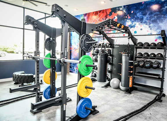 The gym at Novi Flats, one of the two fitness centers that Novi's residents can choose from