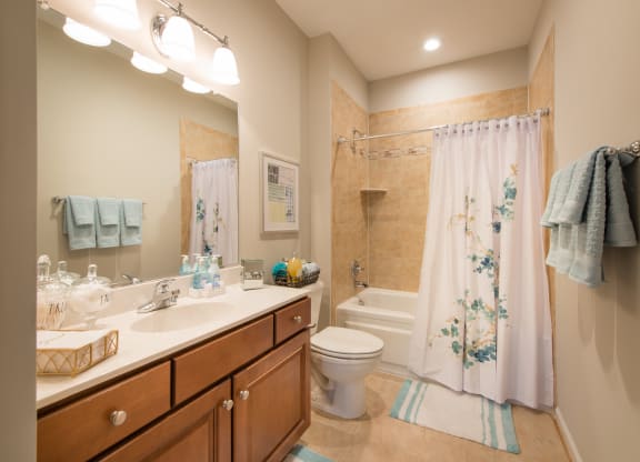 Spacious bathrooms ideal for relaxation at The Cosmopolitan at Lorton Station, Lorton, VA, 22079
